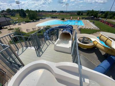 View from the Big Slides at the Prairie Grove Aquatic Center